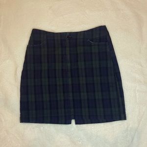 Brandy Melville green plaid skirt